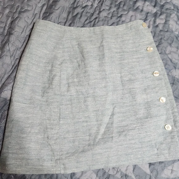 Womens Elegant Light Ice Blue Button Skirt - Picture 2 of 12